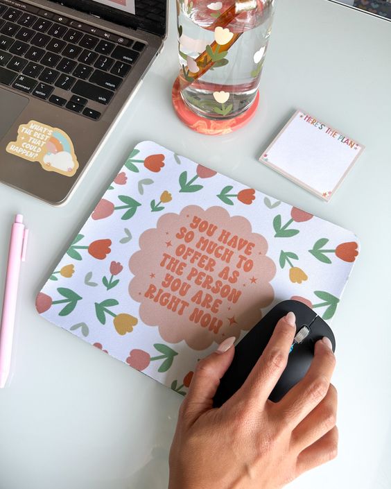 Floral Anti Skid Mouse Pad for Laptop